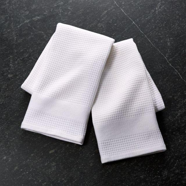 Waffle-Terry Grey Dish Towels, Set of 2