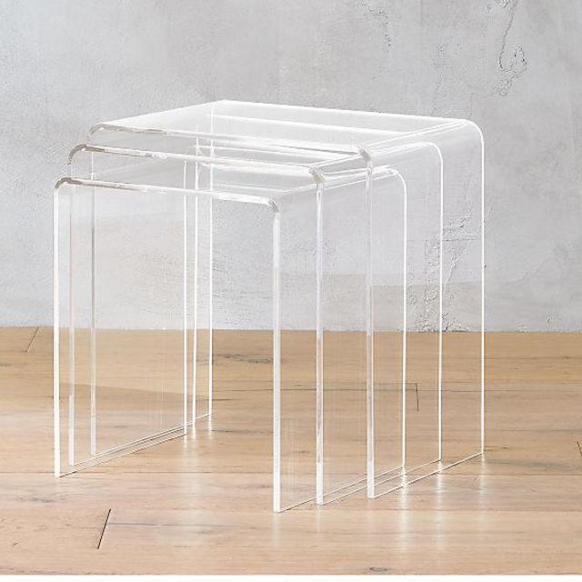 3-Piece Peekaboo Acrylic Nesting Table Set