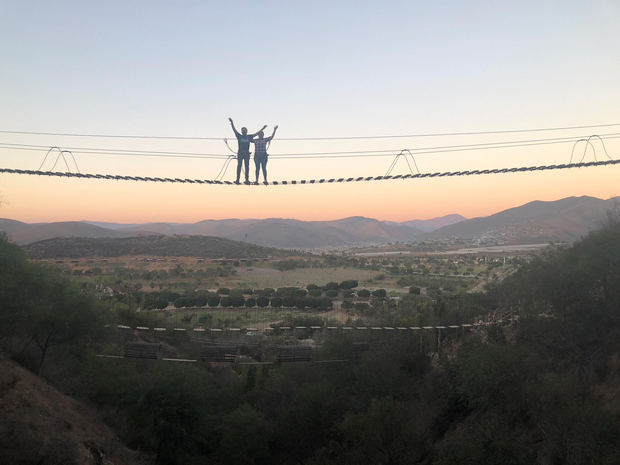 Crossing hanging bridges in Ensenada, Mexico!