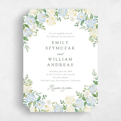 White Ticket Wedding Invitation - Speranza Portrait Foil