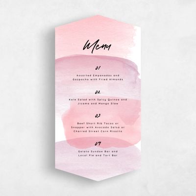 Pink Diamond Wedding Menu - Bailey