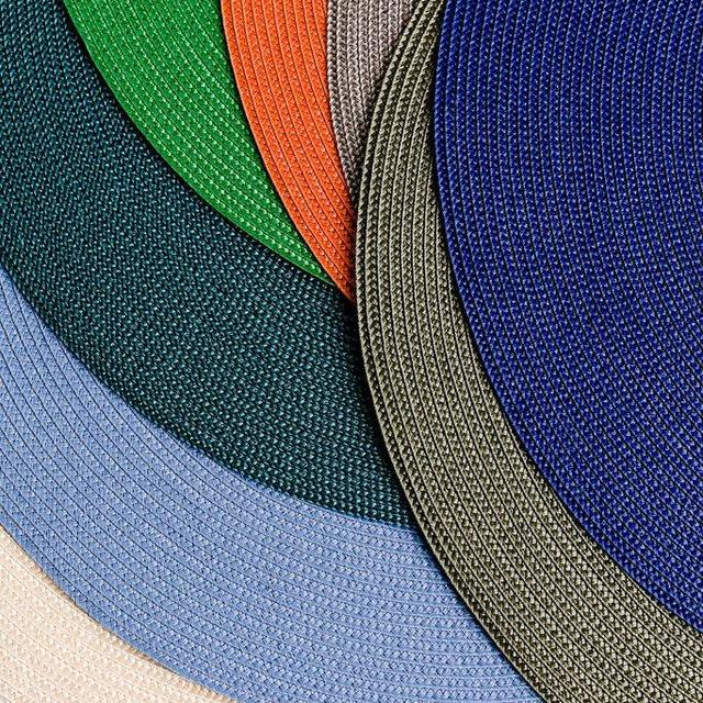 The Deborah Rhodes Round Braid Placemat set of 8 in Colony Blue