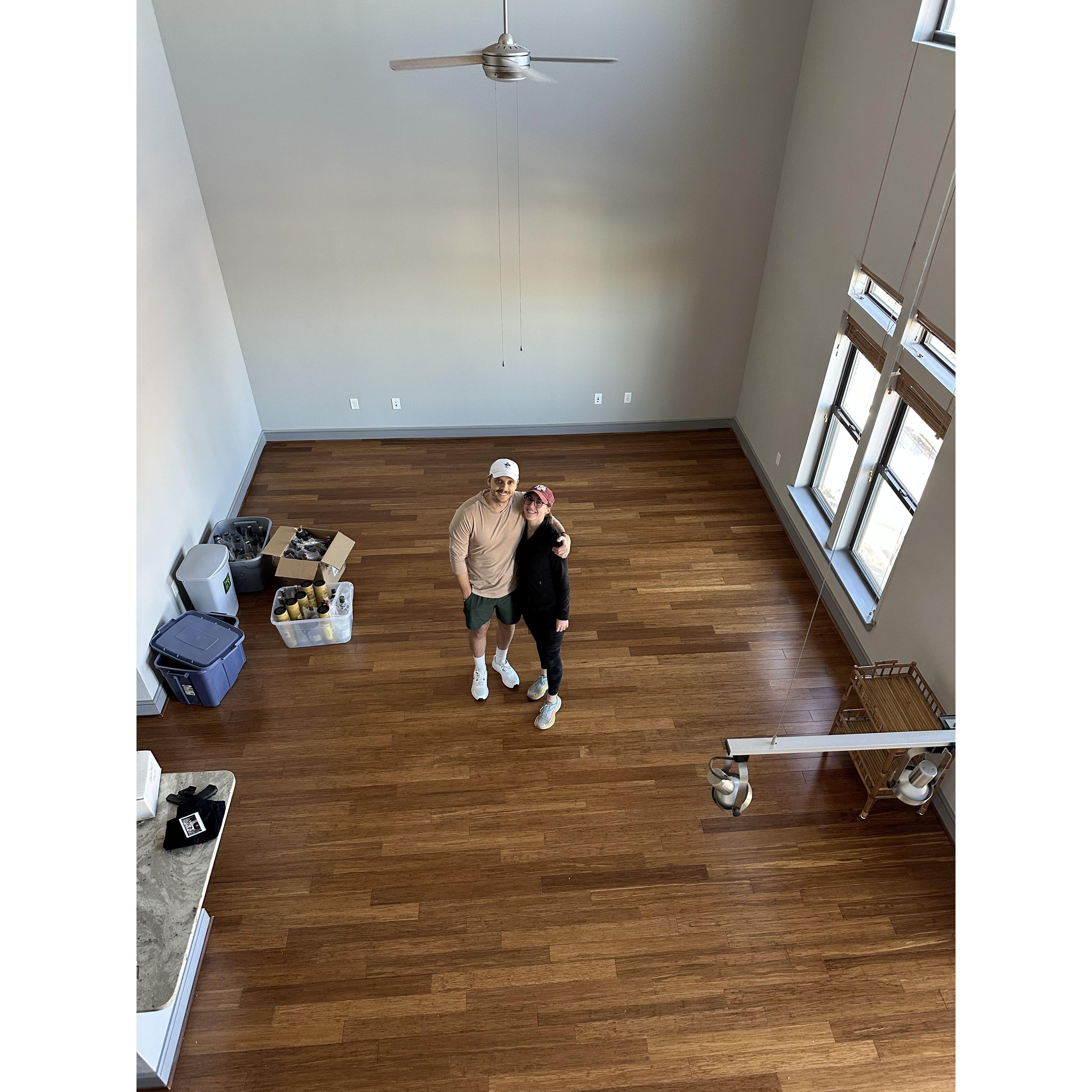 Getting the keys to the loft!