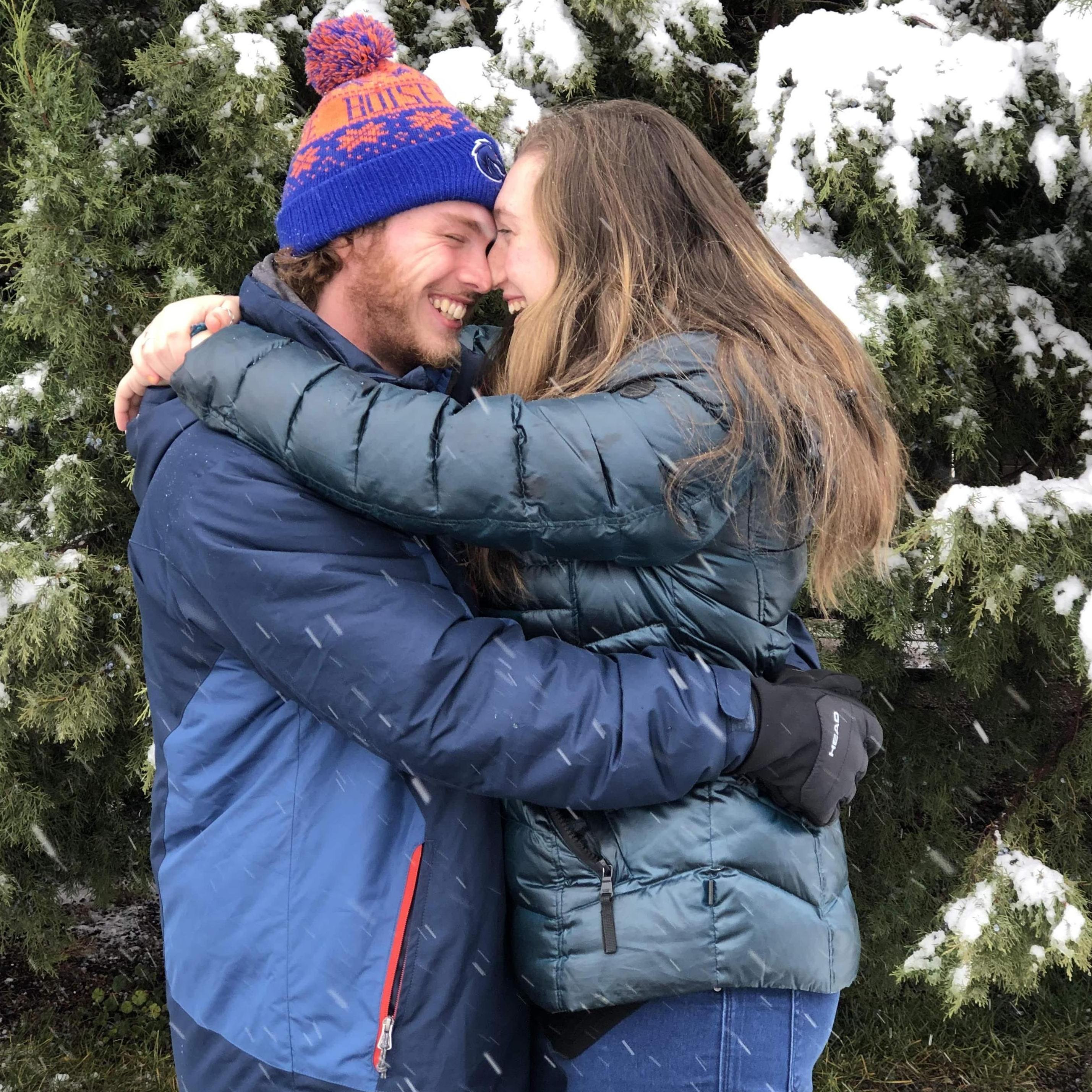 Photo shoot on a snowy day.