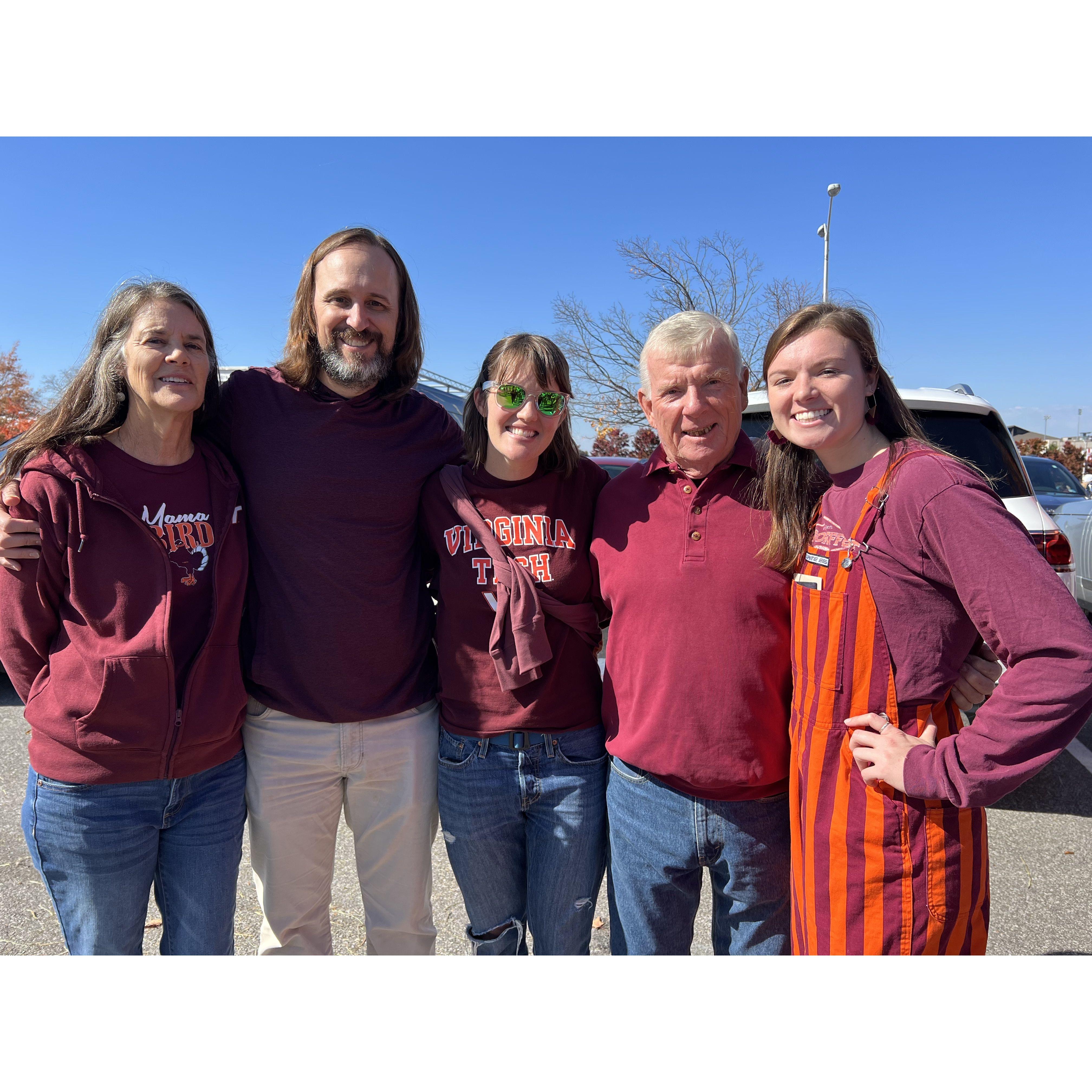 Game at Rachel AND now Sadie's (class of 2023!!) alma mater Virginia Tech
