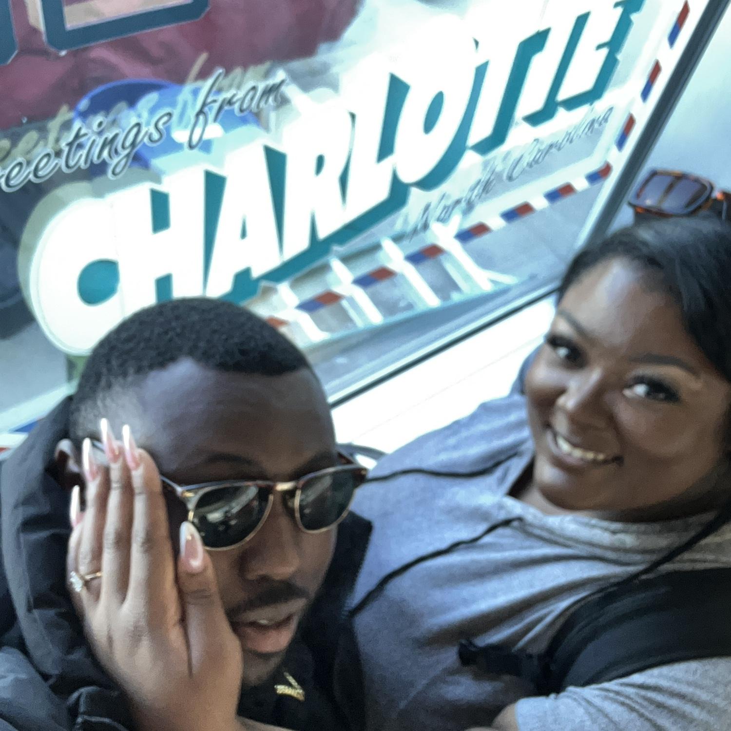 Flying back from our engagement!