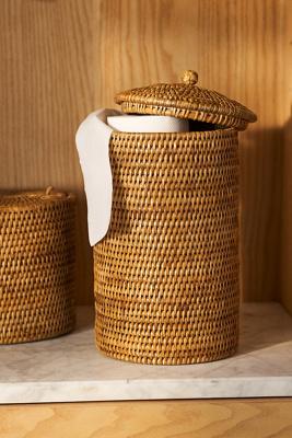 Handwoven Rattan Double Toilet Paper Roll Holder