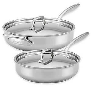 Breville® ThermalPro™ Clad Stainless Steel Covered Sauté Pans