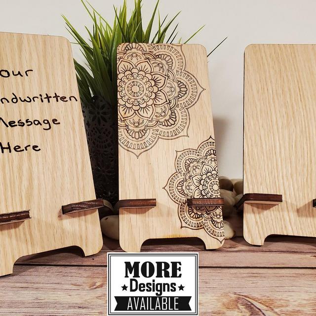 Custom Wood Phone Stand with Personalized...