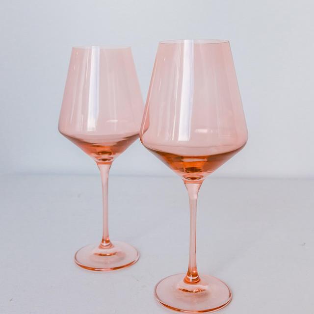 Estelle Colored Wine Stemware - Set of 2 {Blush Pink}