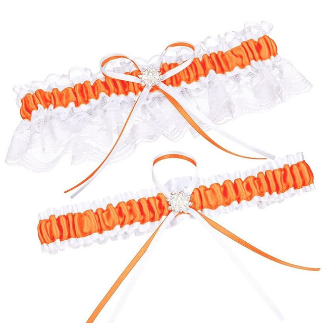 MERRYJULY Wedding Bridal Garter Belt Set Free Size(15-23 inch)