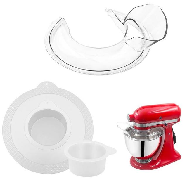 for KitchenAid 4.5-5 Quart Tilt-Head Stand Mixers, Secure Pouring Shield & Mixers Bowl Covers Fits 4.5-5 Quart Stainless Steel Bowls, Mixer Splatter Guard Lids(Pack of 2)