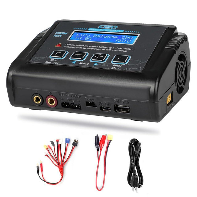 Lipo Battery Charger, 1S-6S RC Car Charger 150W Lipo Charger 10A Balance Charger Fast Charge Discharge Smart Charger for LiPo/Li-ion/LiFe Battery(1-6s) NiMH/NiCd (1-15s) RC Hobby Battery Charger