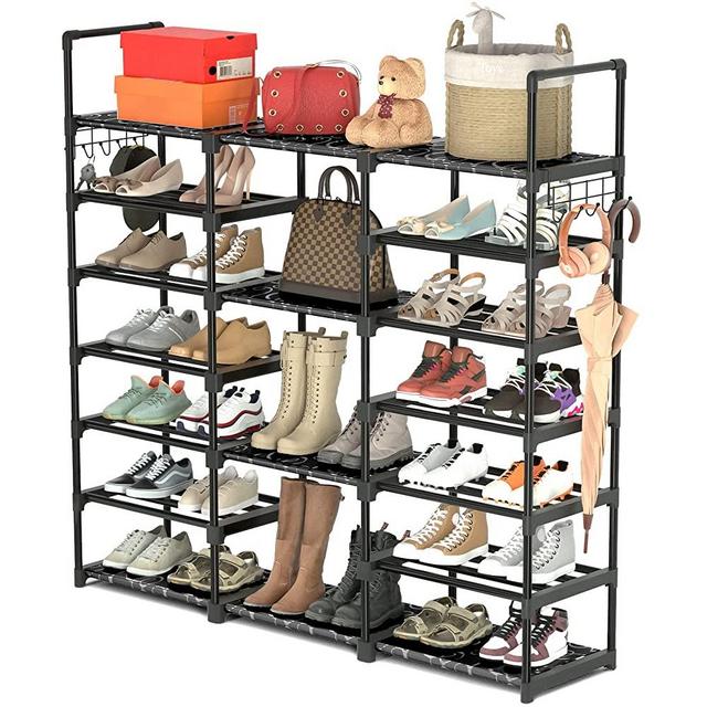 TIMEBAL Shoe Rack Shoe Organizer Storage 7 Tiers Shoe Shelf for Entryway, Holds 36-38 Pairs Shoes and Boots Shoe Organizer Shoe Tower, Stackable Large Shoe Rack for Closet Bedroom Hallway Garage