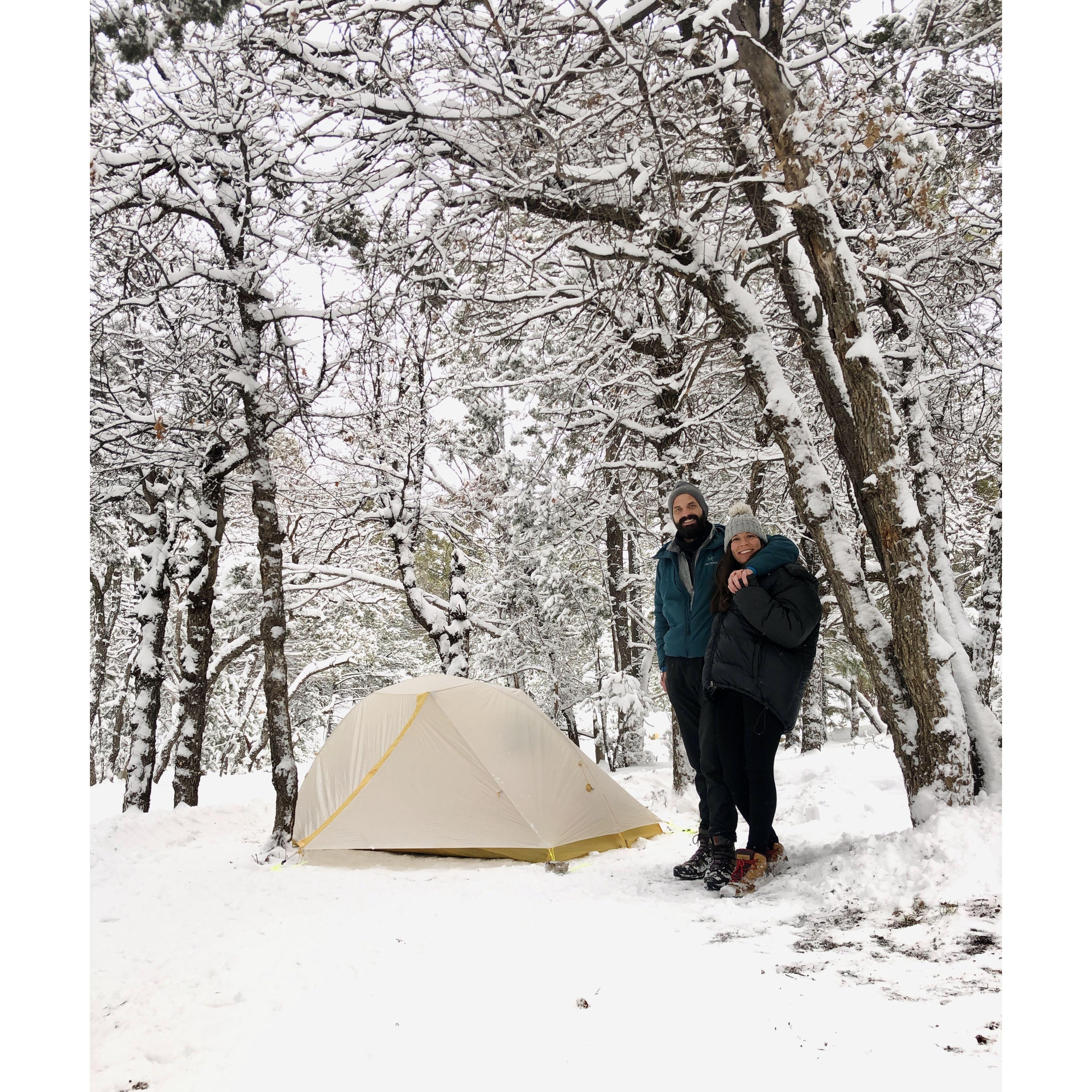 Camping in Grand Canyon National park in the middle of a winter storm!