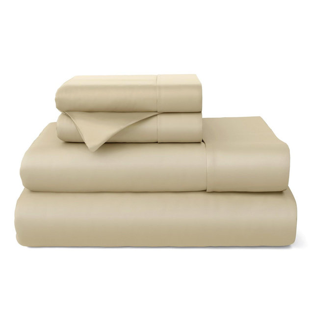 Cosy House Collection 100% Rayon Derived from Bamboo Bed Sheets Set - Tan, Queen