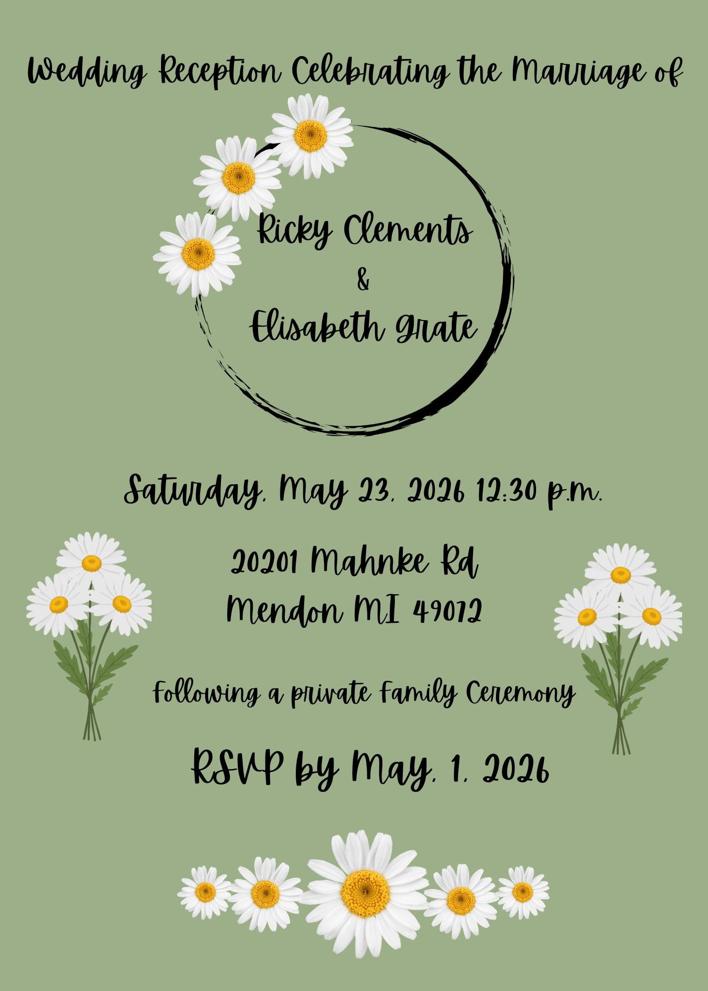The Wedding Website of Ricky Clements and Elisabeth Grate