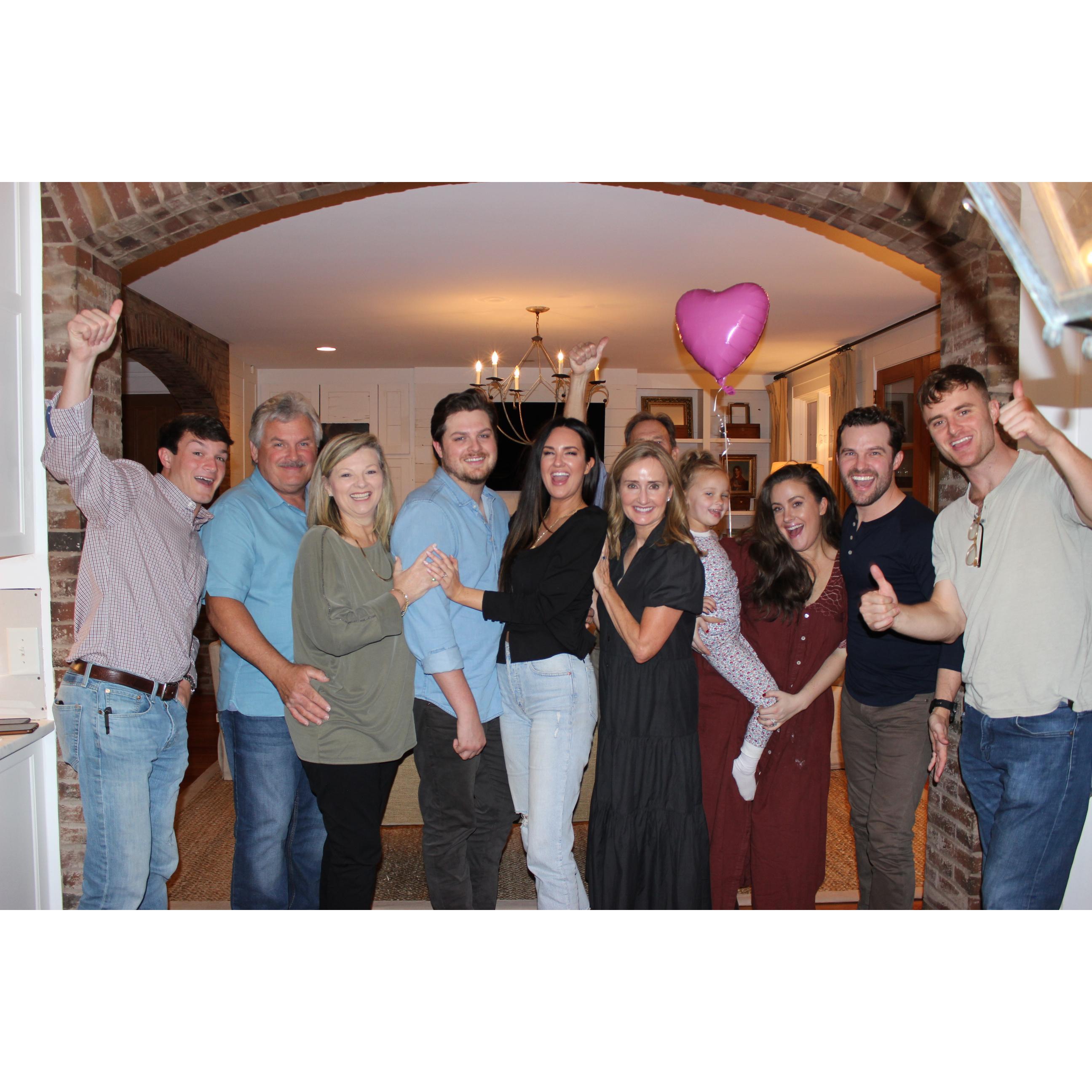 With both of our families after I said "YES!"