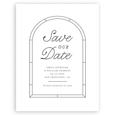 Ebony, White Wedding Digital Save the Date - Vianne Portrait