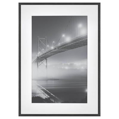 Thin Gallery Matted Photo Frame Black, Matted to 14" x 11"