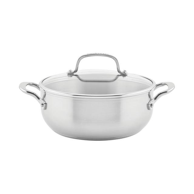 KitchenAid Brushed Stainless Steel 4-Qt. Casserole with Lid