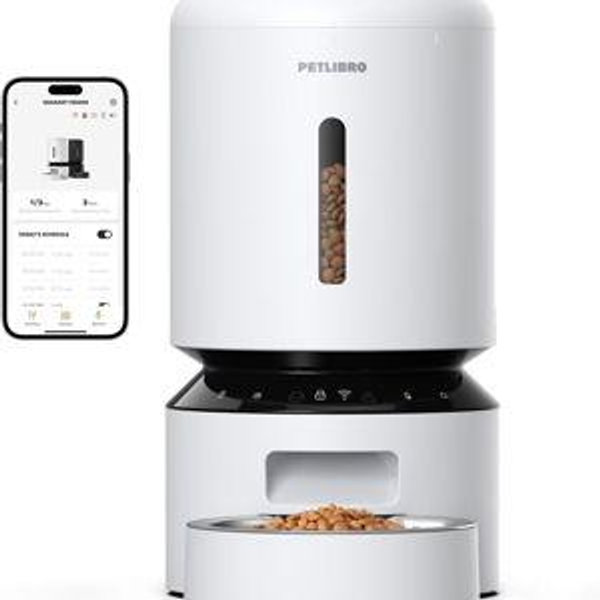 PETLIBRO Granary WIFI 2.4g & 5G Automatic Cat & Dog Feeder + 3 Pet Food Desiccant Bags, White, 5-L - Chewy.com