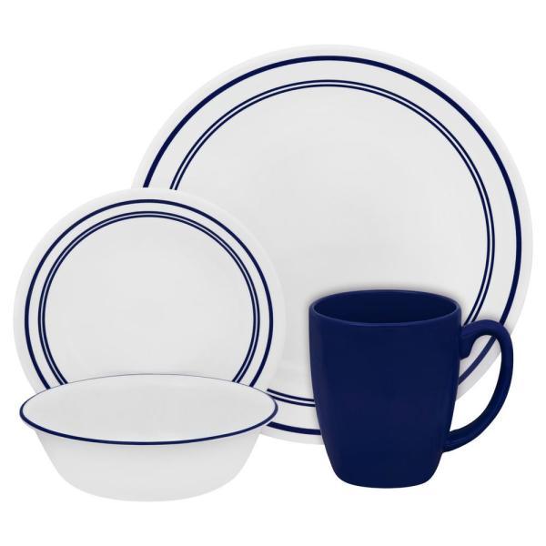 16-Piece Casual Café Blue Glass Dinnerware Set (Service for 4)