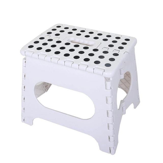 Fisiei Step Stool,Step stools for Adults,Folding Step Stool,Folding Stool,Foldable Stool,Small Step Stool for Kitchen,Bathroom,Living Room,Bedroom, Office, etc.(White, 13inch)