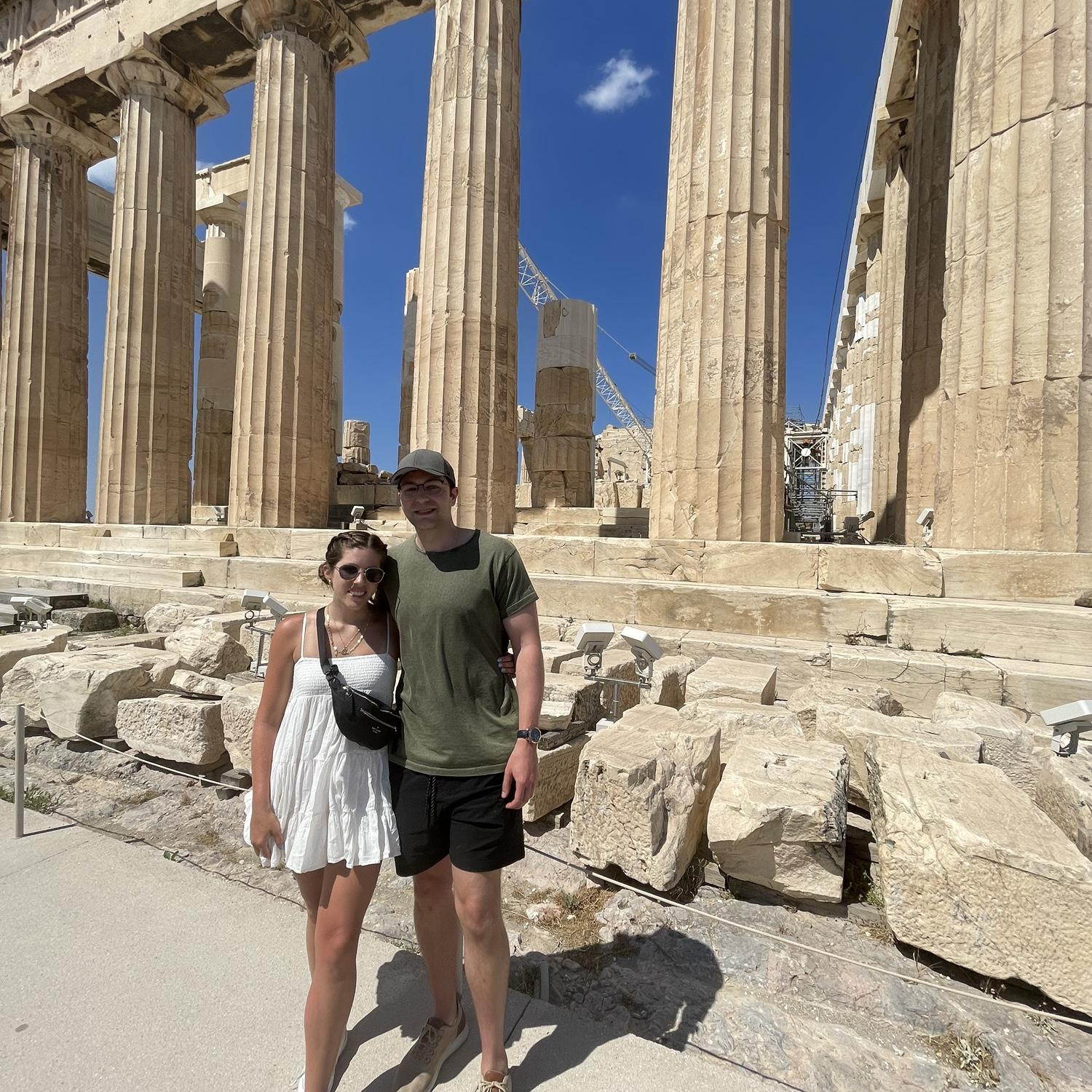 Our second Vacation Aboard, 2022 - Athens, Greece. Joined by Troy (a groomsman), Maria, and Ryan (a groomsman).