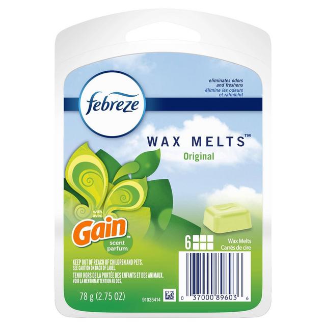 Febreze Odor-Eliminating Wax Melts Air Freshener with Gain Original Scent - 6ct