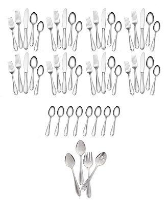 Hampton Signature Nobility Frosted 52-PC Flatware Set, Service for 8