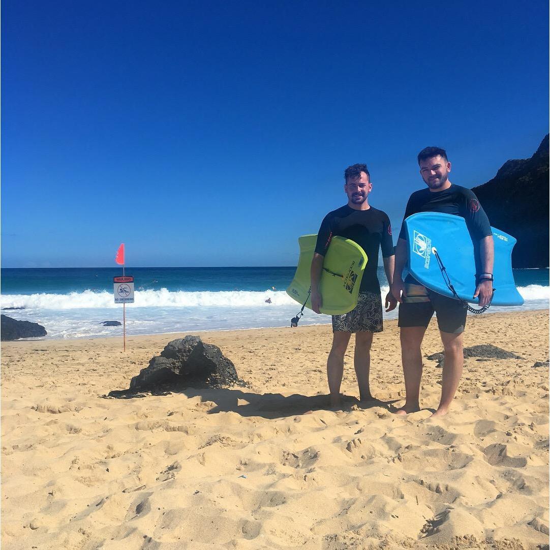 When we got kicked out of the ocean during a high surf by a lifeguard who knew we where just posing as body boarders.