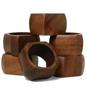 Wooden Napkin Rings Set of 12 for Dinning Table Decor | Wood Napkin Holder Set of Twelve for Dinner Table Decoration | Napkin Ring for Home and Kitchen Decor