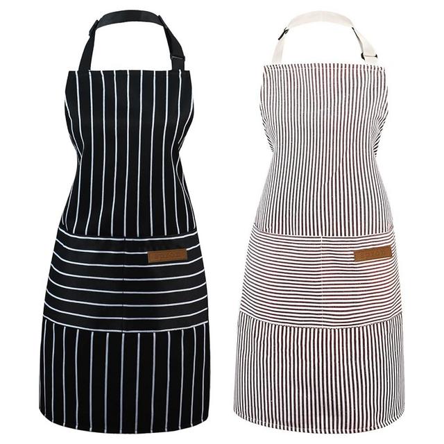 Taidven 2 Pack Apron - Unisex, Adjustable Bib Kitchen Apron, Cooking Apron, Aprons for Women with Pockets, Chef Aprons for Men