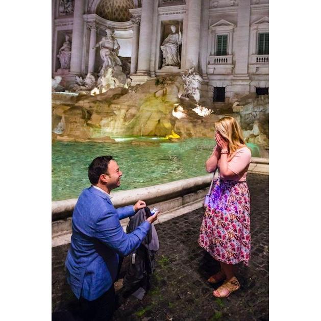 Surprise Proposal at the Trevi Fountain in Rome!