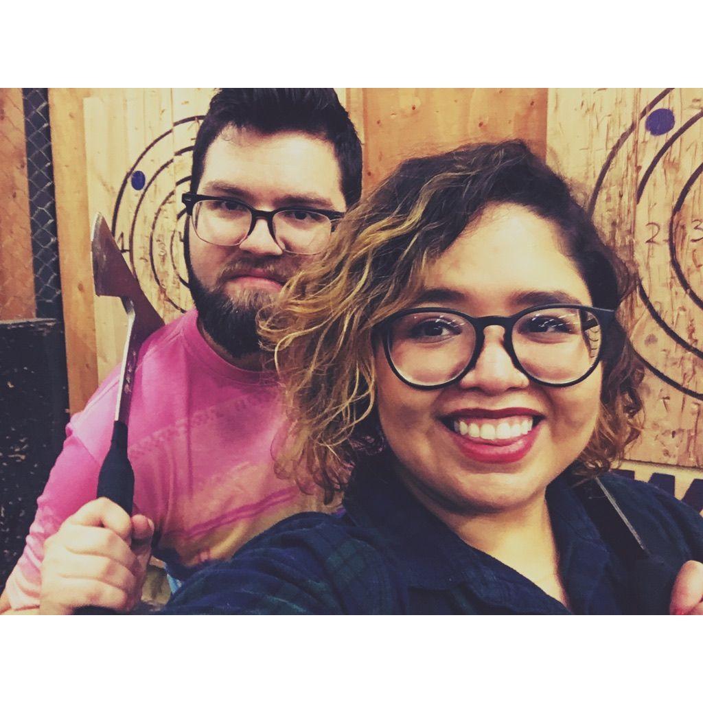 We both had axes in our hands.