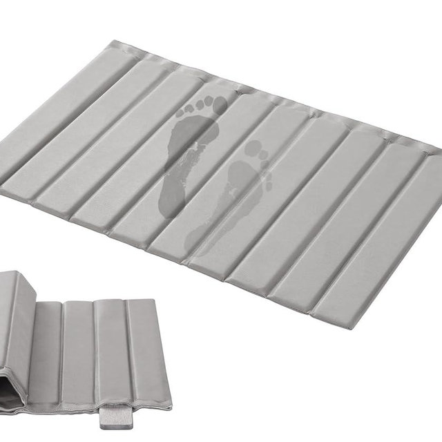 Pipagelz Stone Bath Mats for Bathroom, Super Absorbent Diatomaceous Earth Bath Mat Comfort PU Leather Finish, Quick Dry Non-Slip Easy to Clean,Removable & Foldable Stone Dish Drying Mat Kitchen 24x16