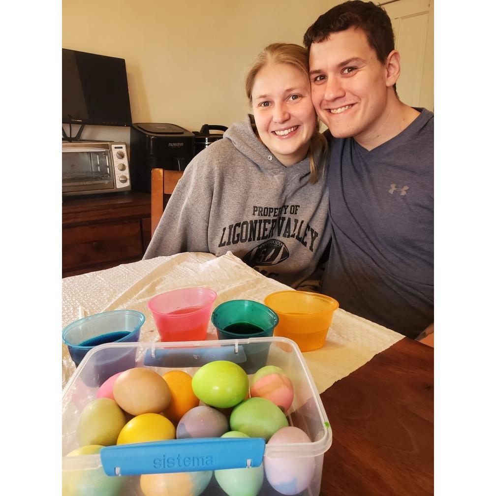 Decorating Easter eggs together!