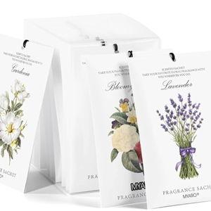 MYARO 12 Packs Scented Sachets for Drawer and Closet, Long-Lasting Potpourri Bags Closet Air Freshener Home Fragrance Sachet 3 Scents Options- Lavender, Bloomy Flower, Gardenia