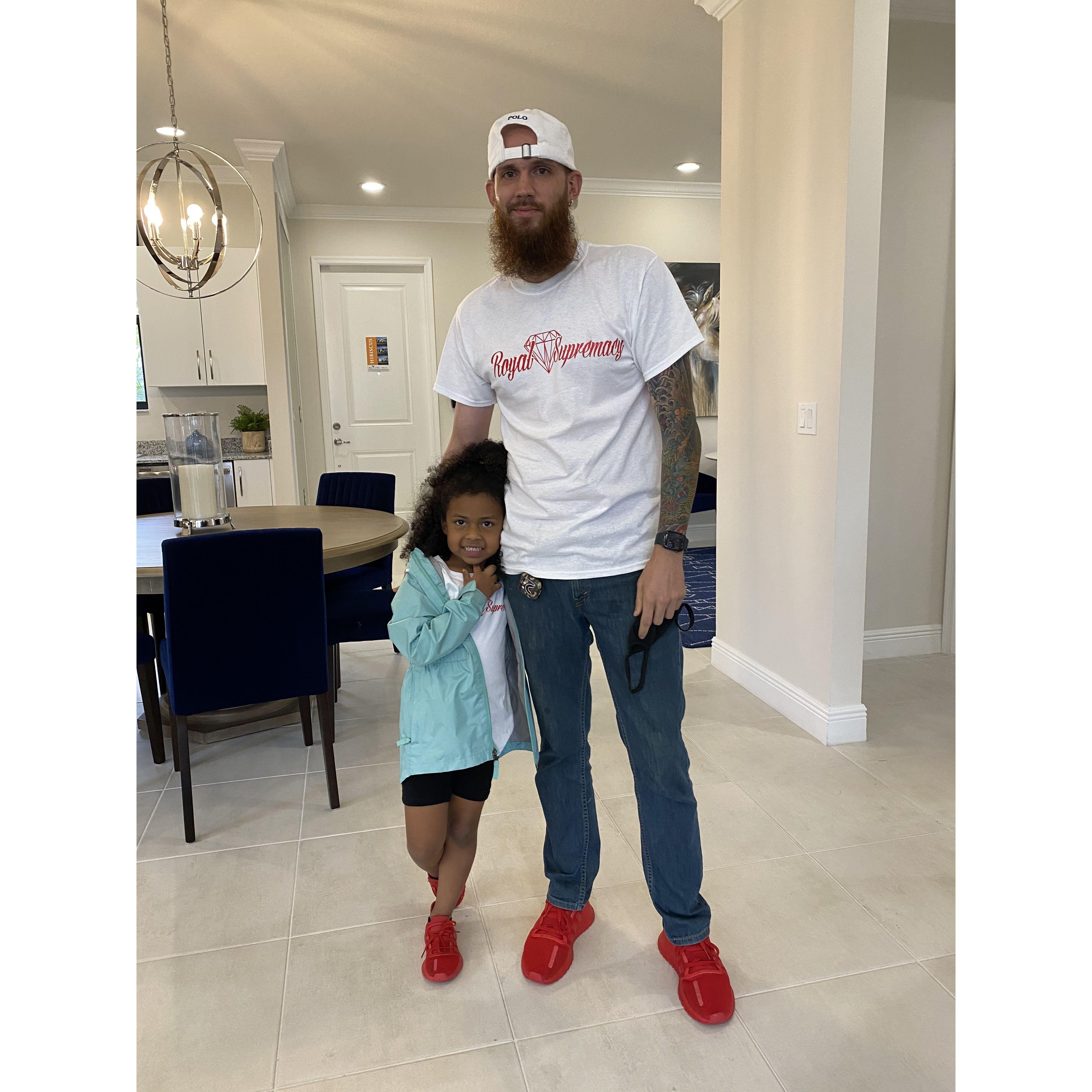 Daddy and daughter match day.