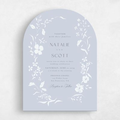 Blue Arch Wedding Invitation - Lynette Portrait