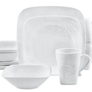Corelle Boutique Cherish Embossed Square 16-Pc. Set, Service for 4