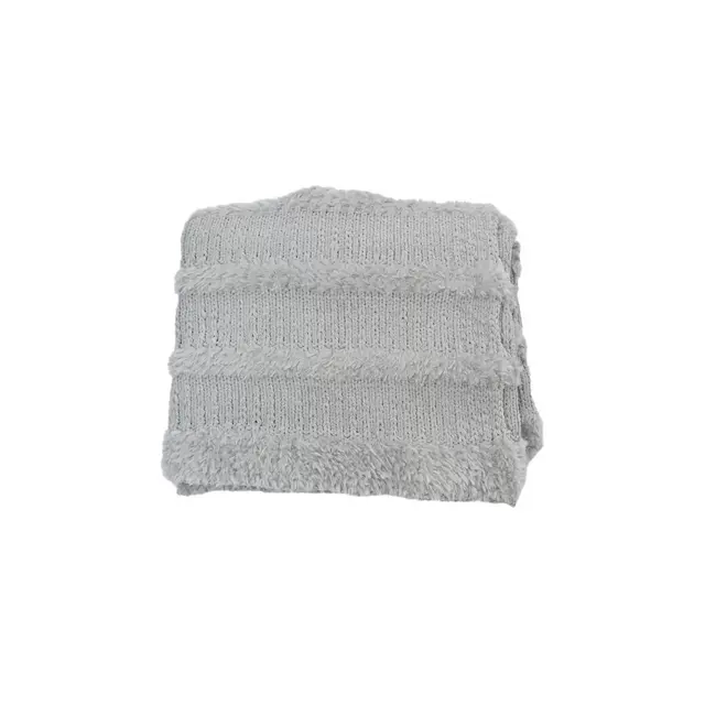Bee & Willow™ Cozy Stripe Faux Fur Throw Blanket in Grey