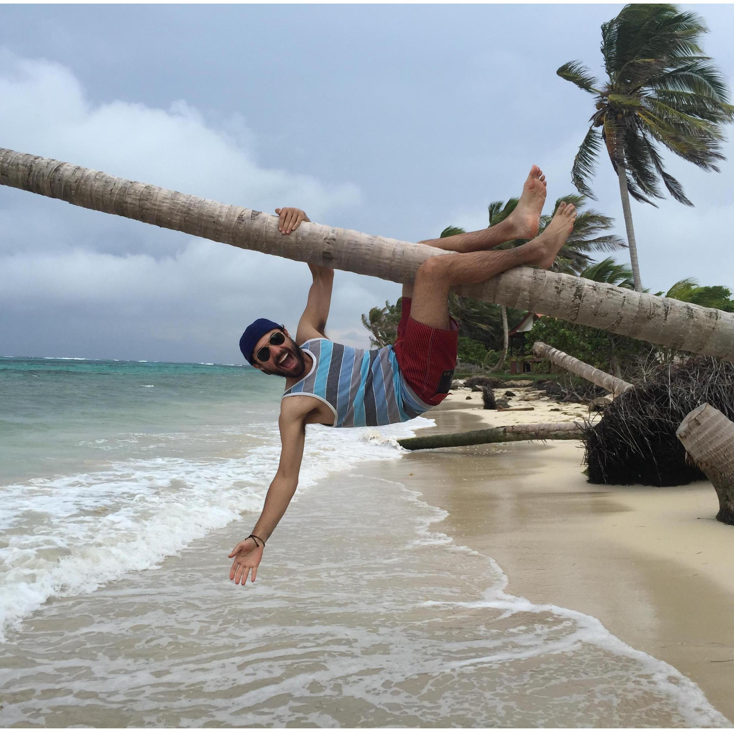 My monkey man going bananas on Little Corn Island, Nicaragua