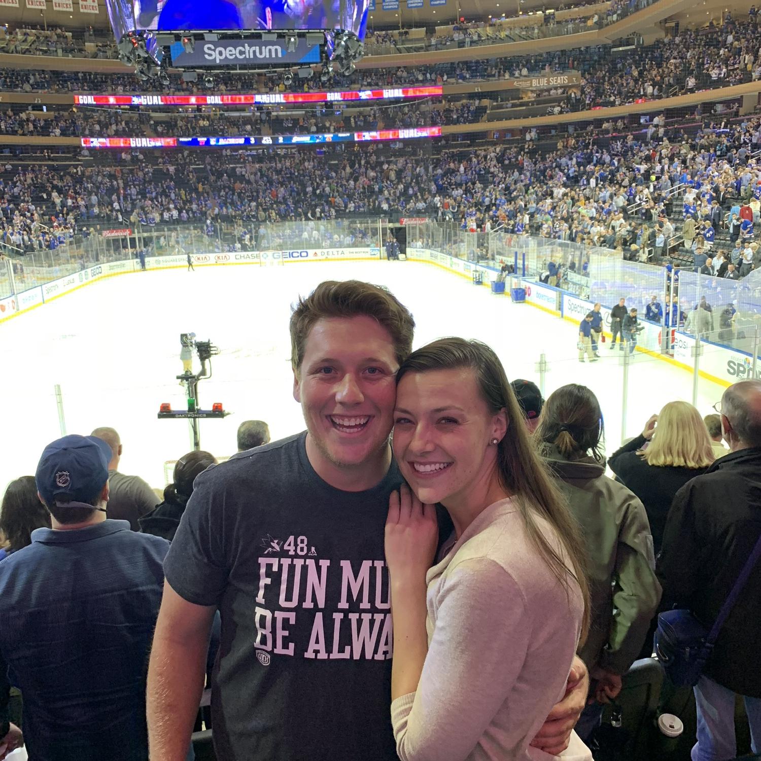 Our second date at the Garden for a Sharks vs. Rangers game.