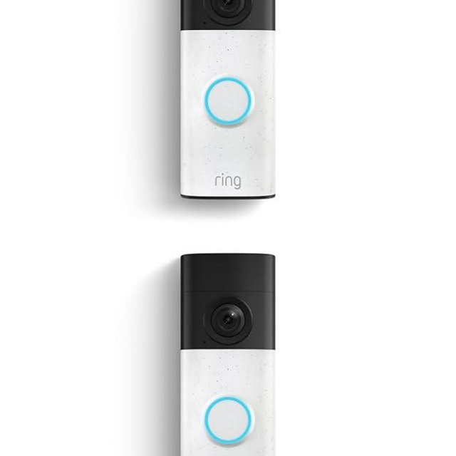 Ring Battery Doorbell (newest model), Retinal 2K with wide-angle video, up to 6x Enhanced Zoom, Two-Way Talk, and Built-In Battery, 2-pack Speckled White