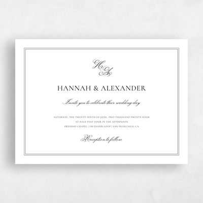 White Wedding Invitation - Wyncote Landscape