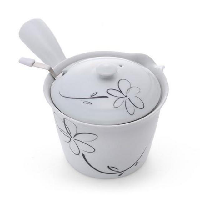 Itsumi Pottery Teapot, Flower Pattern, Teahouse Single Flower Poi Teapot (with Basket Net)