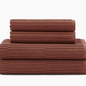 Under the Canopy Clay Organic Ribbed Towels