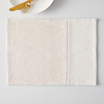Cotton Canvas Placemat, Set of 2, White